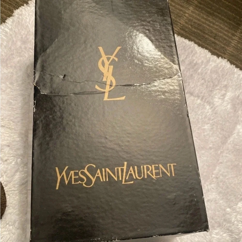 Vintage YSL Shoe Size 39 Canvas Yves Saint Laurent Wedges Tan Espadrilles IN BOX